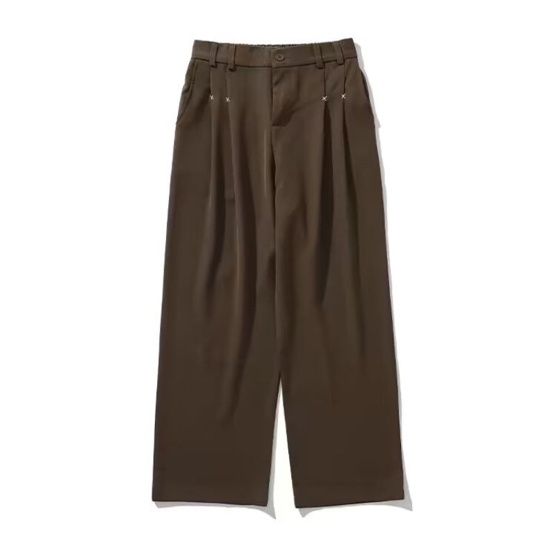 Straight leg hanging casual pants with wide legs for men and women