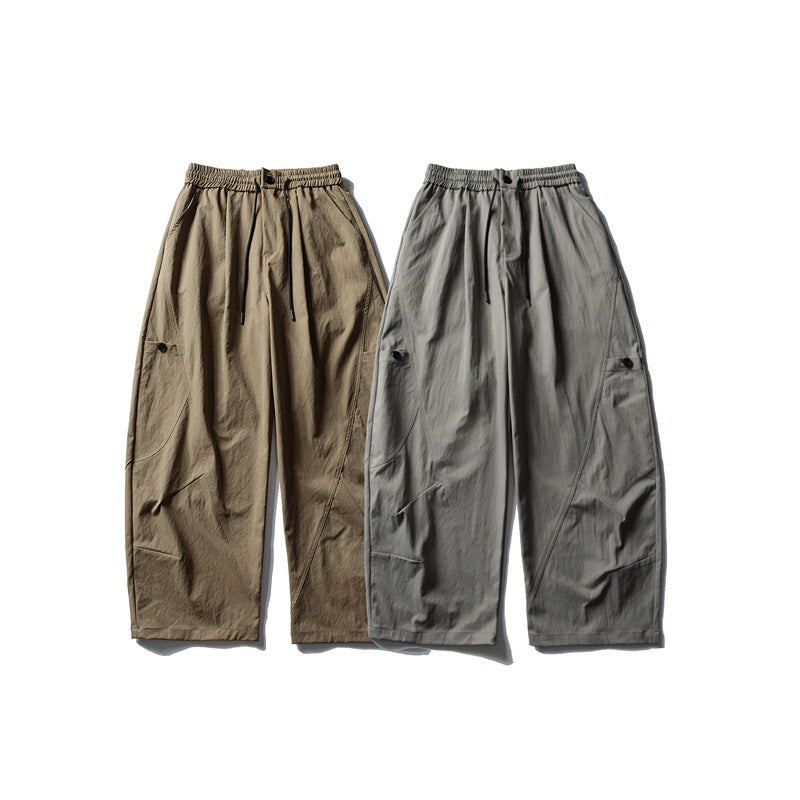 Solid color drape suit casual pants straight leg pants for men