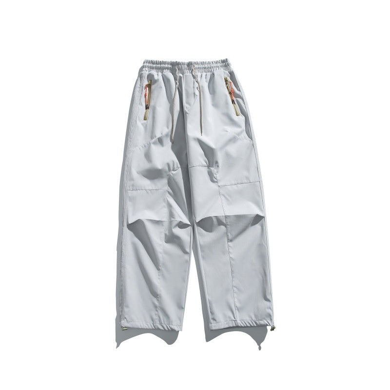 Split Loose Straight Leg Paratrooper Casual Pants for Men