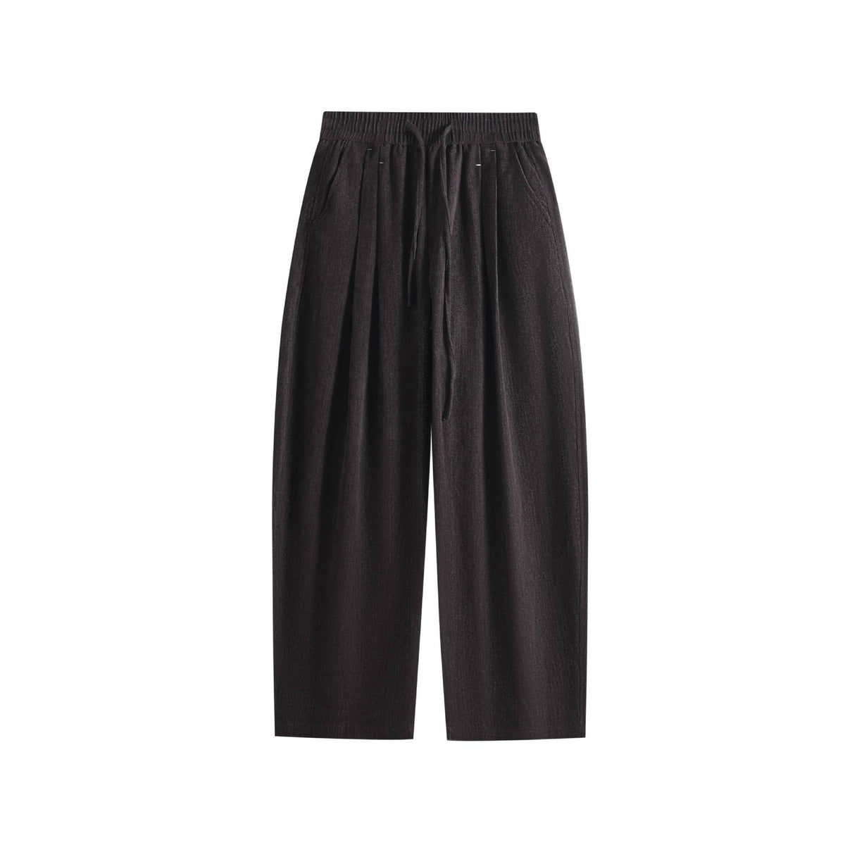 Solid Color Drawstring Straight Leg Tapered Fit Casual Pants for Men