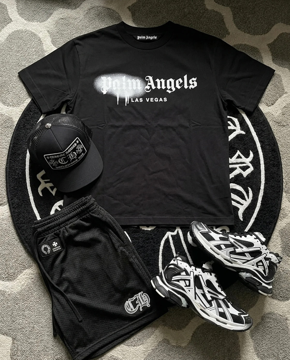 Palm Angels Las Vegas Black T-Shirt Set