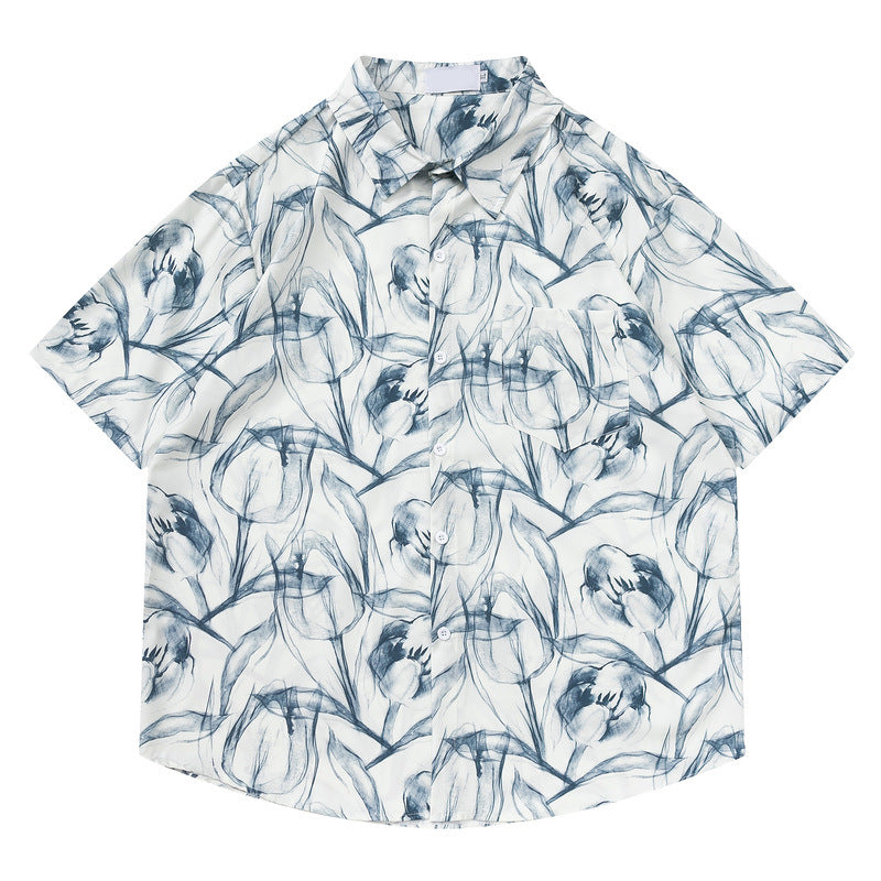 Short Sleeve Shirt for Men Loose Fit Summer Casual Shirts
