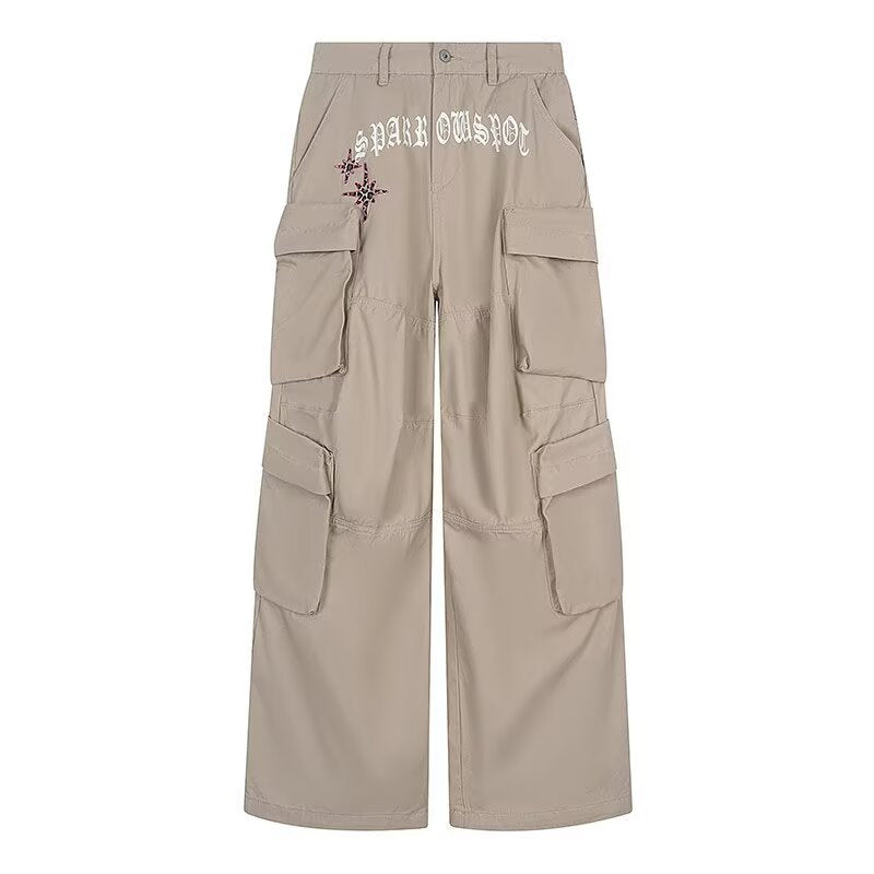 Multi-Pocket Wide Leg Cargo Pants for Men and Women