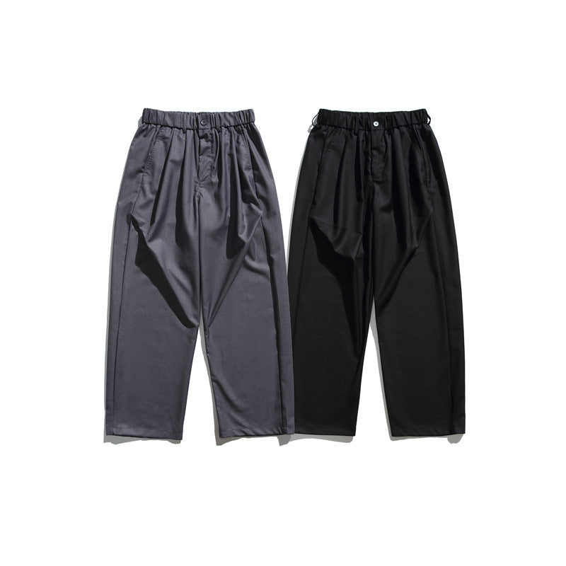 Hanging casual pants with elastic waistband and loose fitting trousers for men