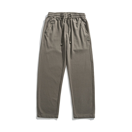 Solid color minimalist knitted casual pants for men loose fit sweatpants