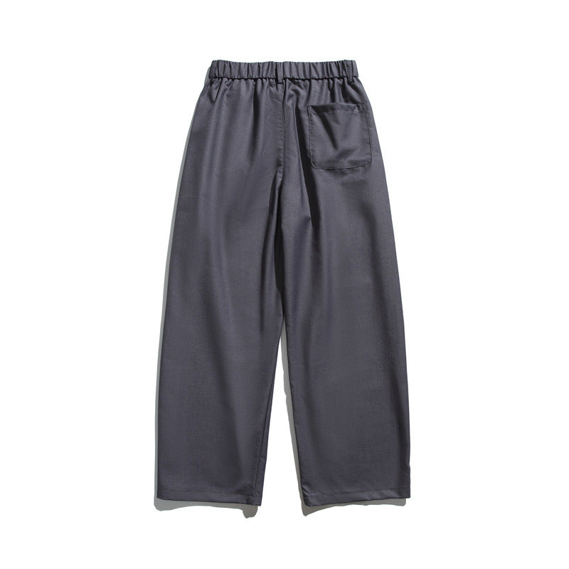 Hanging casual pants with elastic waistband and loose fitting trousers for men