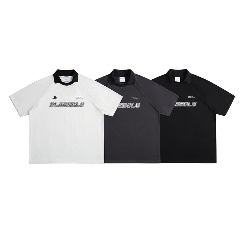 Fake two shoulder printed polo shirts with short sleeves for men and women