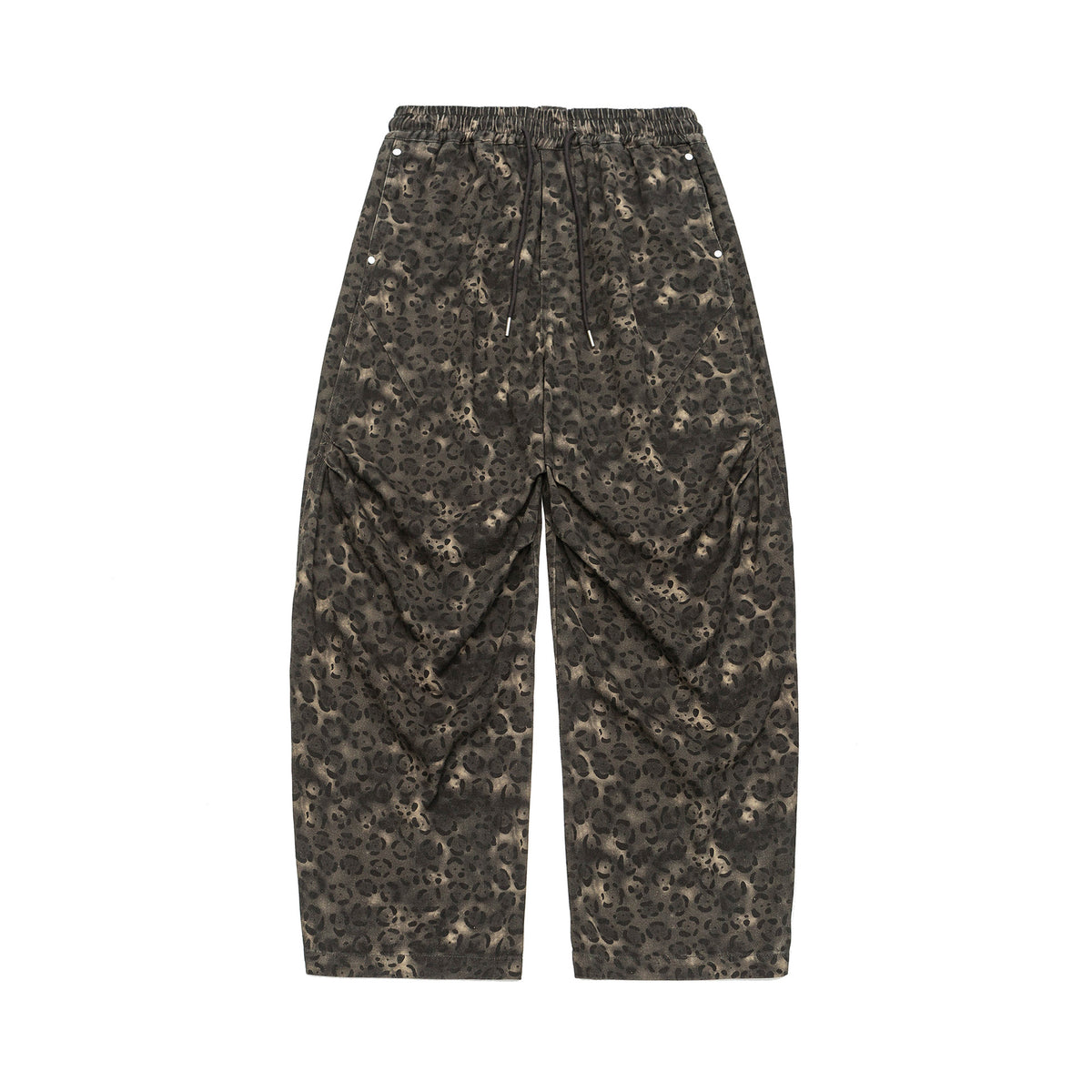 Casual leopard print camouflage curved leg pants for men