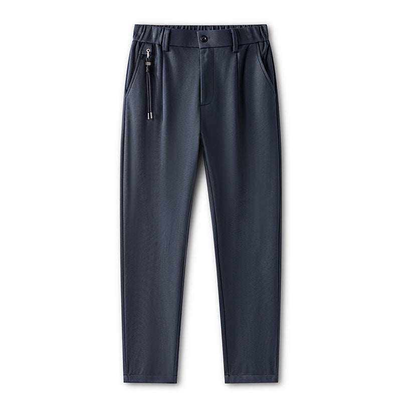 Tapered Pants for Men, Simple Solid Color Straight Leg