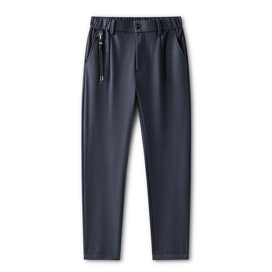 Tapered Pants for Men, Simple Solid Color Straight Leg