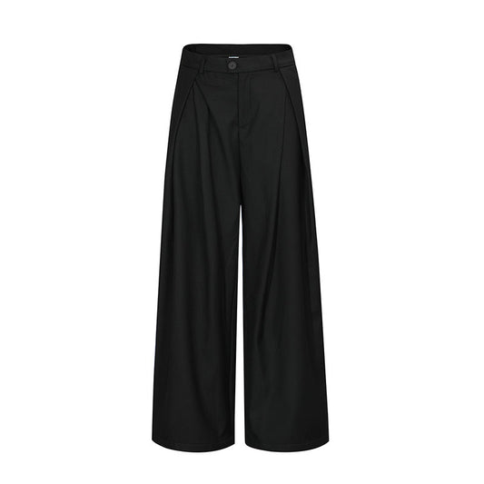 Straight-Leg Dress Pants with Pleated Design for Men and Women