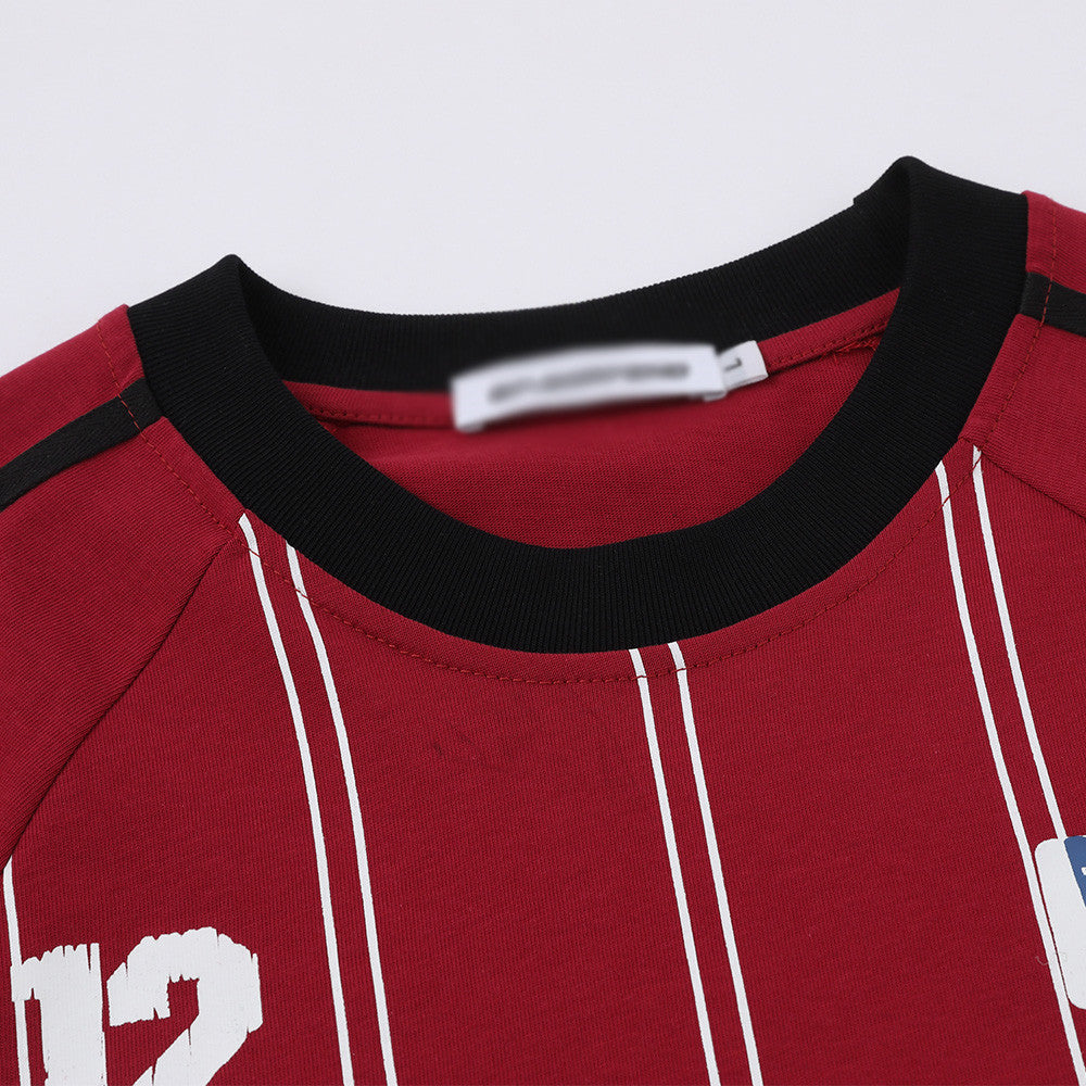 Color blocked fake two short sleeved T-shirts