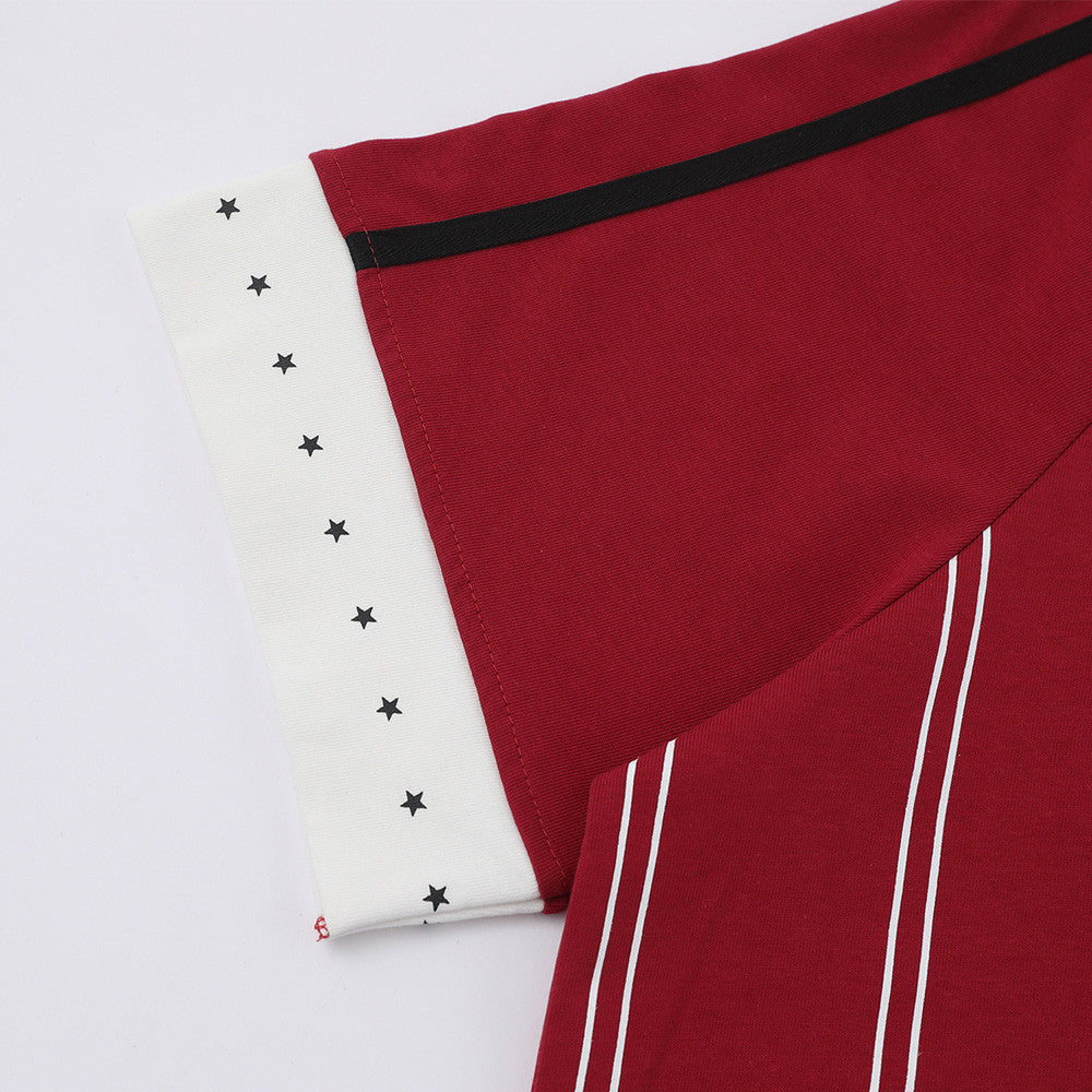 Color blocked fake two short sleeved T-shirts