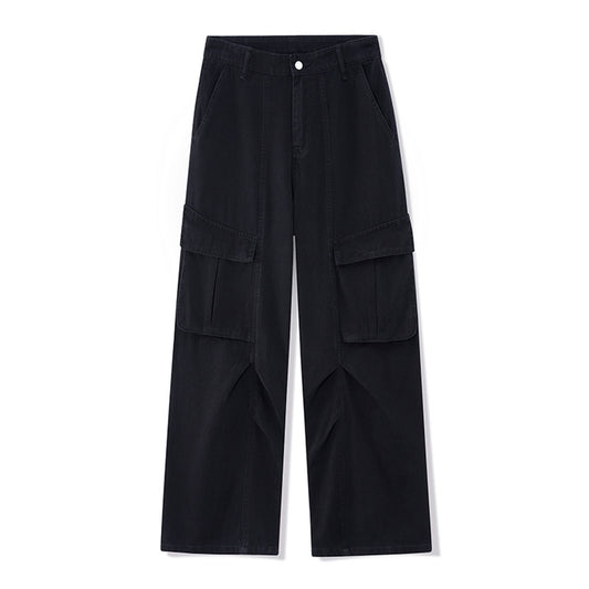 Style Pleated Cargo Casual Pants for Men with Patched Pockets