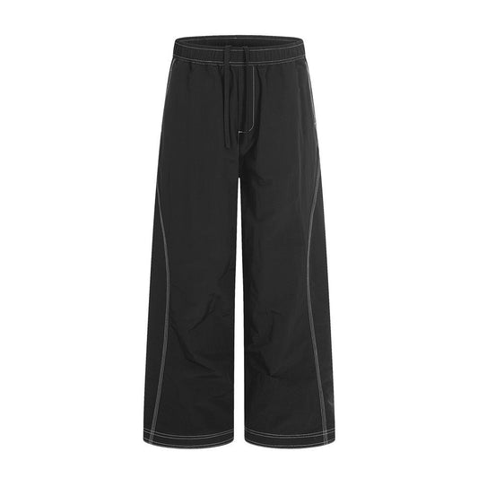 Tailored Casual Cargo Pants Men Wide Leg Loose Fit Athletic Long Pants