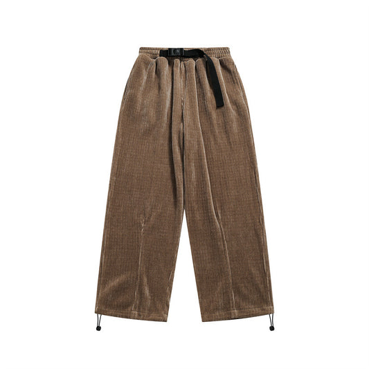 Simple and ankle binding solid color casual pants for men and women