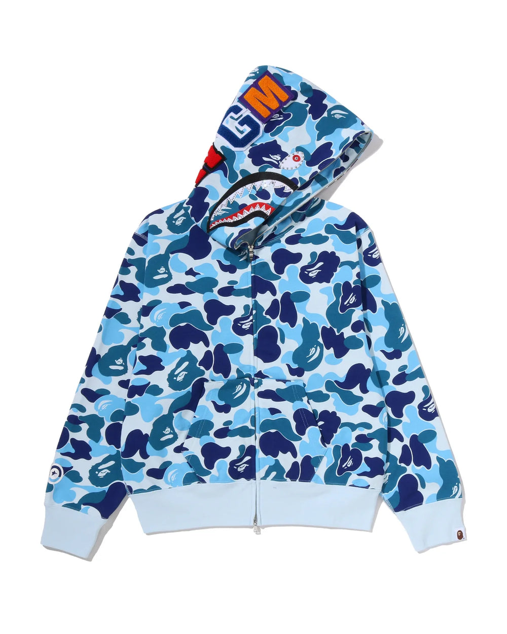 ABC Camo Crystal Stone Shark Full Zip Hoodie