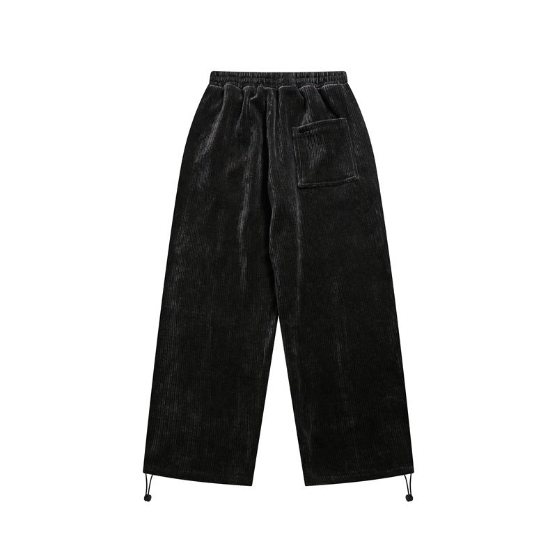 Simple and ankle binding solid color casual pants for men and women