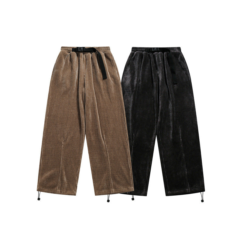 Simple and ankle binding solid color casual pants for men and women