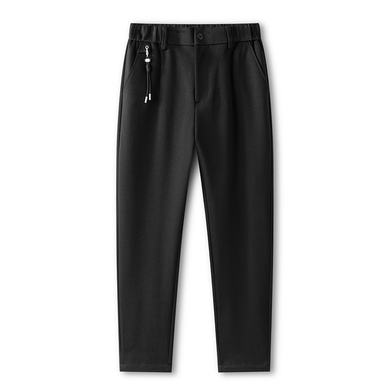 Tapered Pants for Men, Simple Solid Color Straight Leg