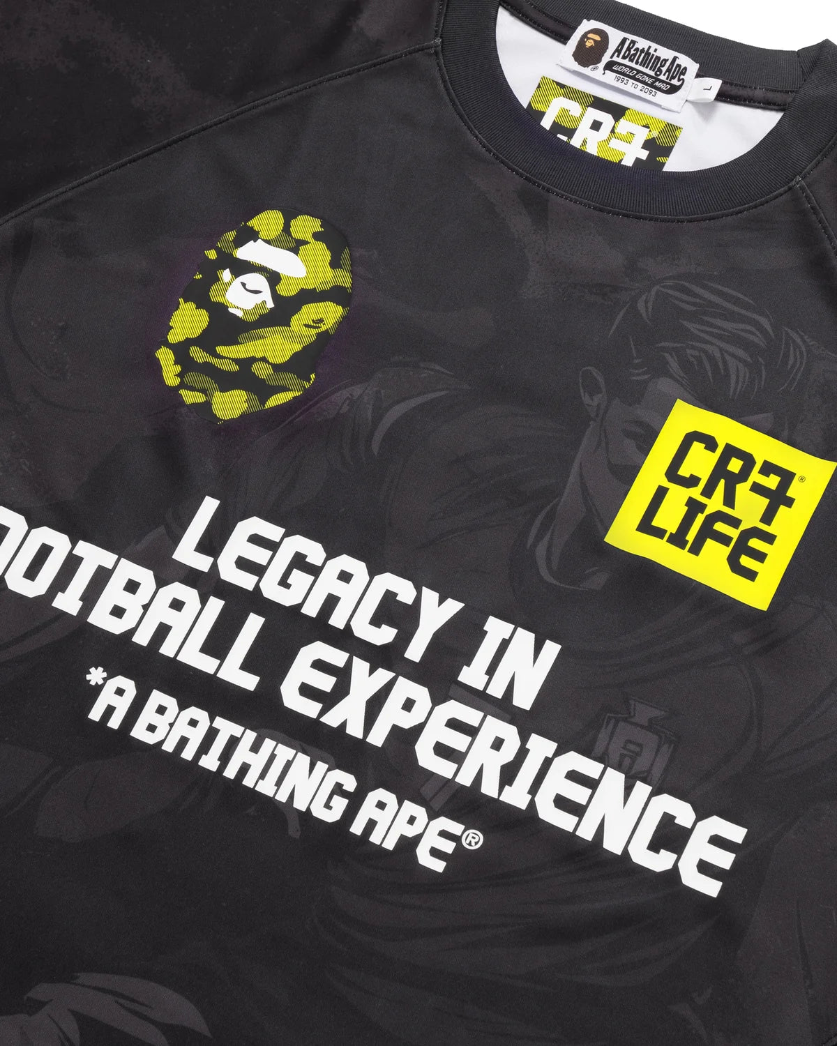 BAPE X Cr7 Life Multi Logo Poly Relaxed Fit Ls Football Jersey