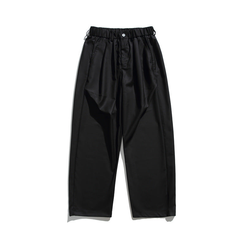 Hanging casual pants with elastic waistband and loose fitting trousers for men