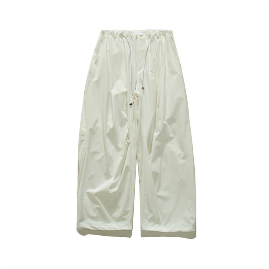 Lightweight Solid Color Drawstring Casual Straight Leg Pants for Men and Women
