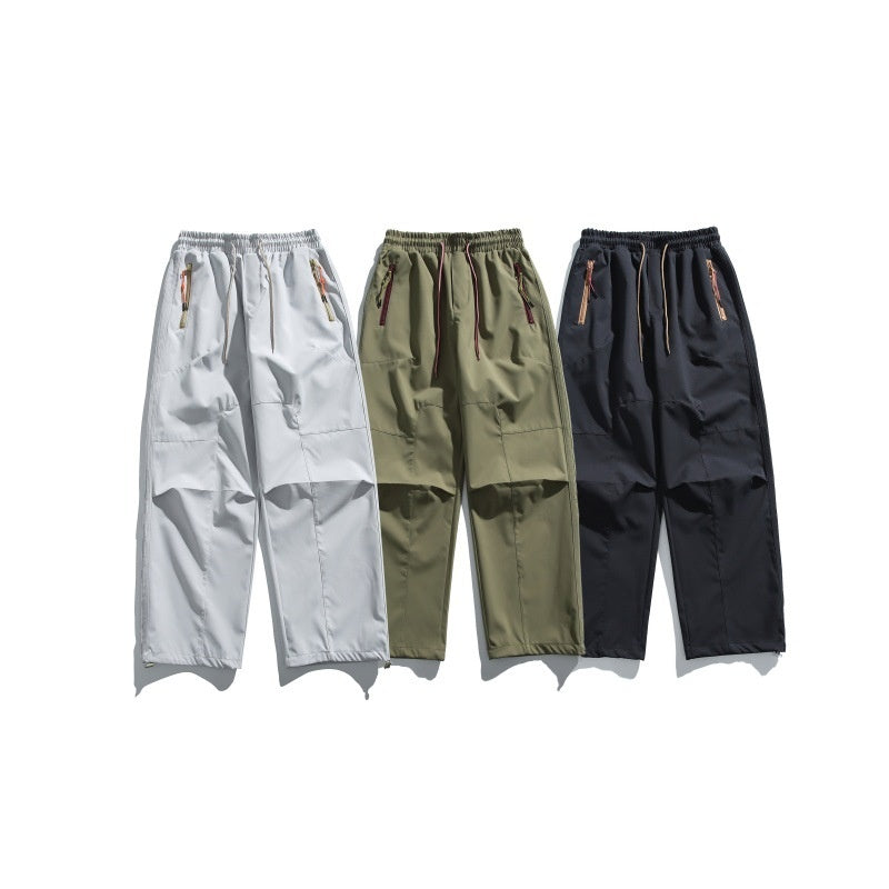 Split Loose Straight Leg Paratrooper Casual Pants for Men