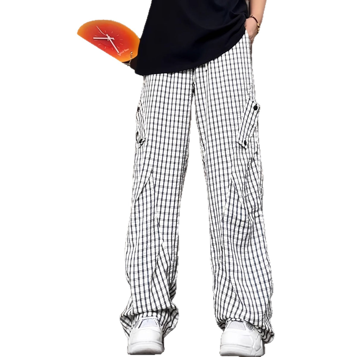 Pants Men Lightweight Fishbone Pattern Paratrooper Pants