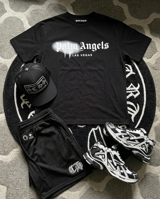 Palm Angels Las Vegas Black T-Shirt Set