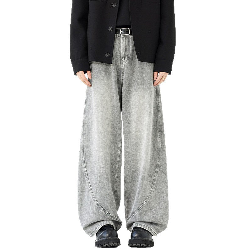 Street Deconstructed Knife-Shape Denim Pants for Men