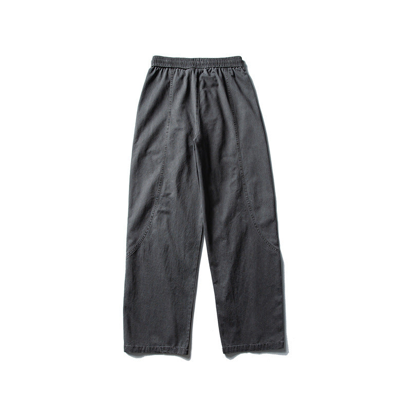 Simple drawstring casual pants for men loose straight leg pants