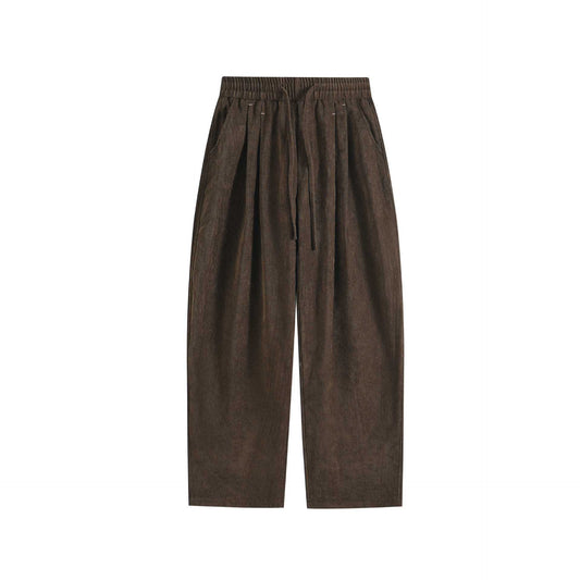 Solid Color Drawstring Straight Leg Tapered Fit Casual Pants for Men