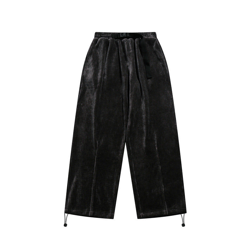Simple and ankle binding solid color casual pants for men and women