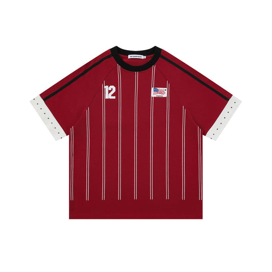 Color blocked fake two short sleeved T-shirts