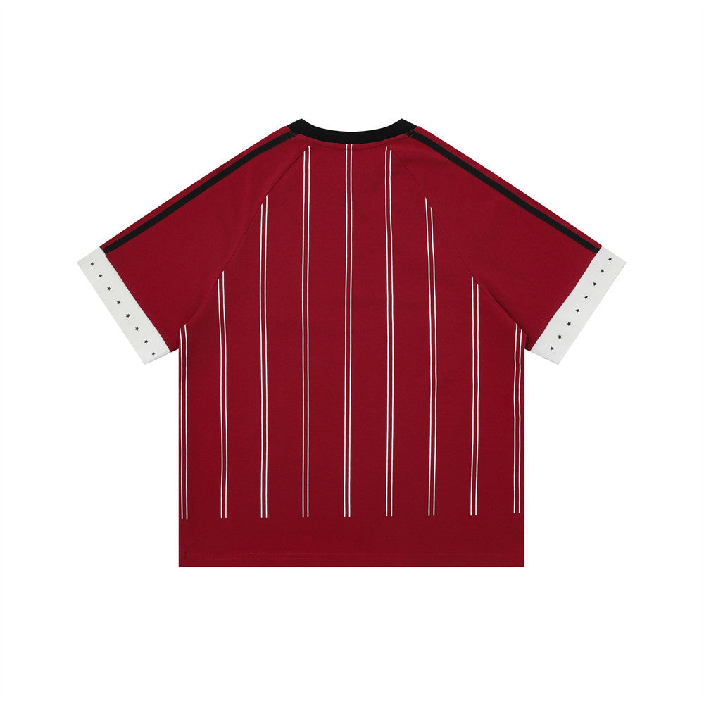 Color blocked fake two short sleeved T-shirts