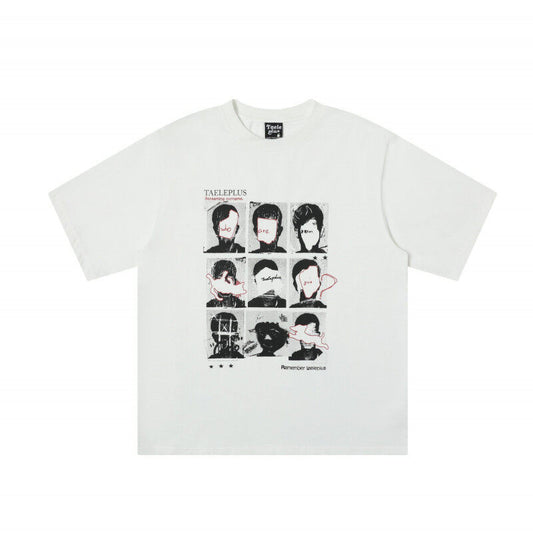 Graffiti printed short sleeved men's and women's T-shirts